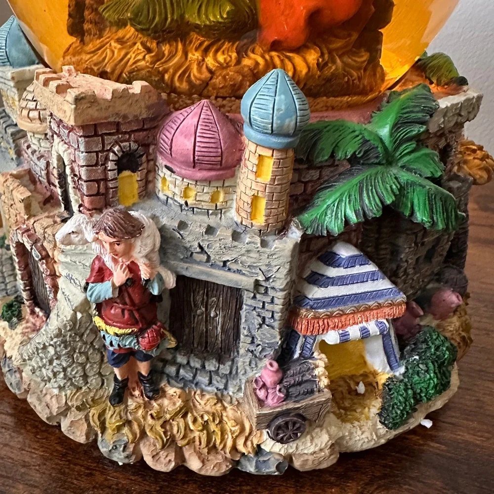 Vintage 1999 Grandeur Noel Musical Nativity Water Globe - 150mm Revolving Base